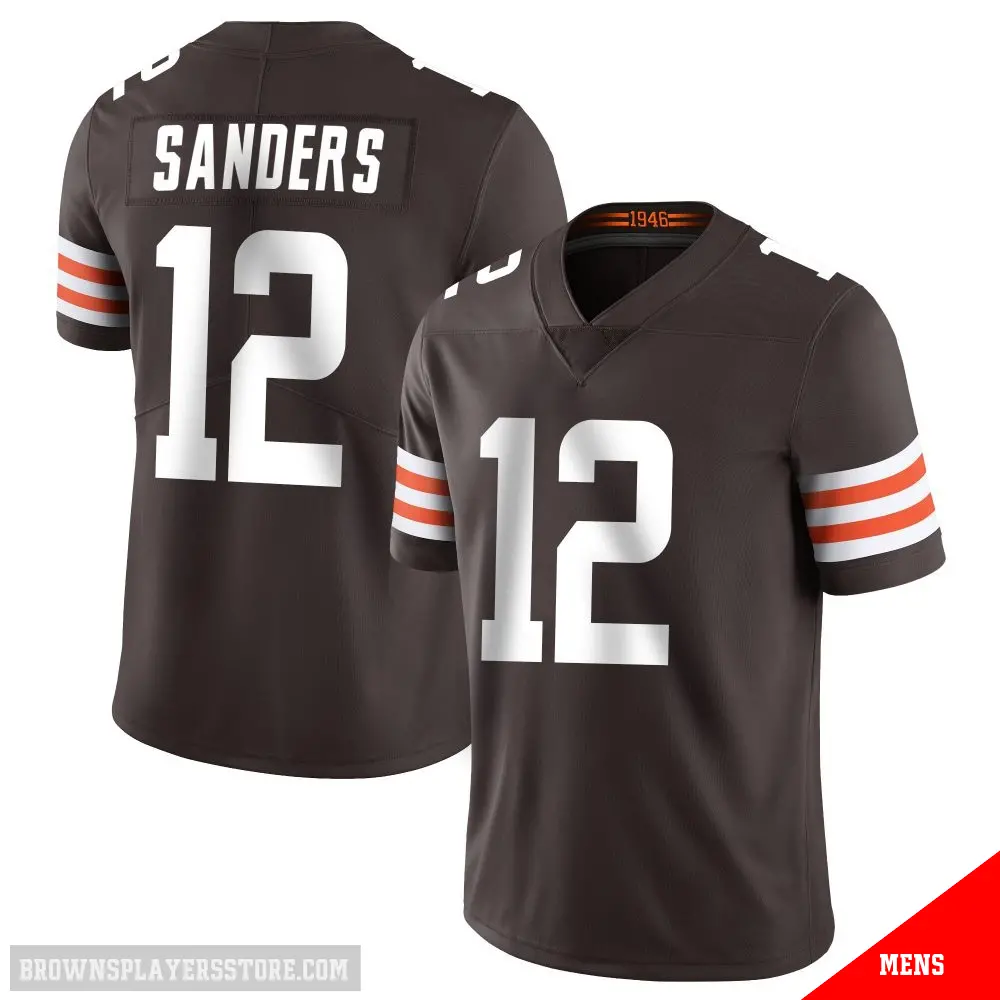 ＃12 Men's Shedeur Sanders Brown Limited Cleveland Browns Team Color Vapor Untouchable Jersey
