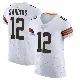 ＃12 Men's Shedeur Sanders White Elite Cleveland Browns Vapor Jersey