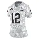 ＃12 Women's Denzel Boston Arctic Camo Limited Cleveland Browns 2024 Salute to Service Jersey