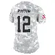 ＃12 Women's Denzel Boston Arctic Camo Limited Cleveland Browns 2024 Salute to Service Jersey