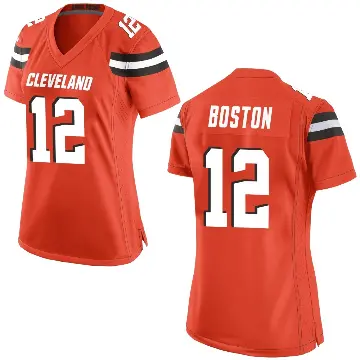 ＃12 Women's Denzel Boston Orange Game Cleveland Browns Alternate Jersey