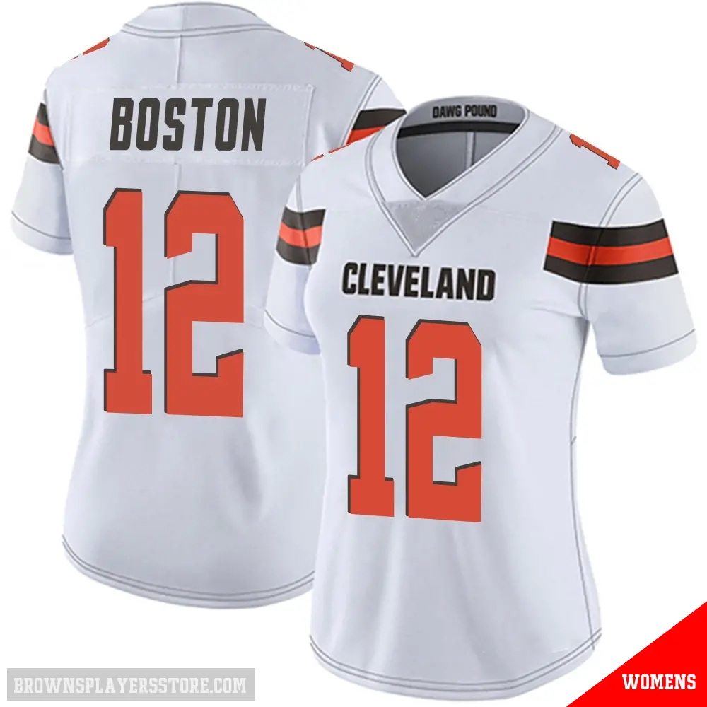 ＃12 Women's Denzel Boston White Limited Cleveland Browns Vapor Untouchable Jersey