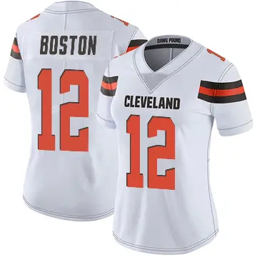 ＃12 Women's Denzel Boston White Limited Cleveland Browns Vapor Untouchable Jersey