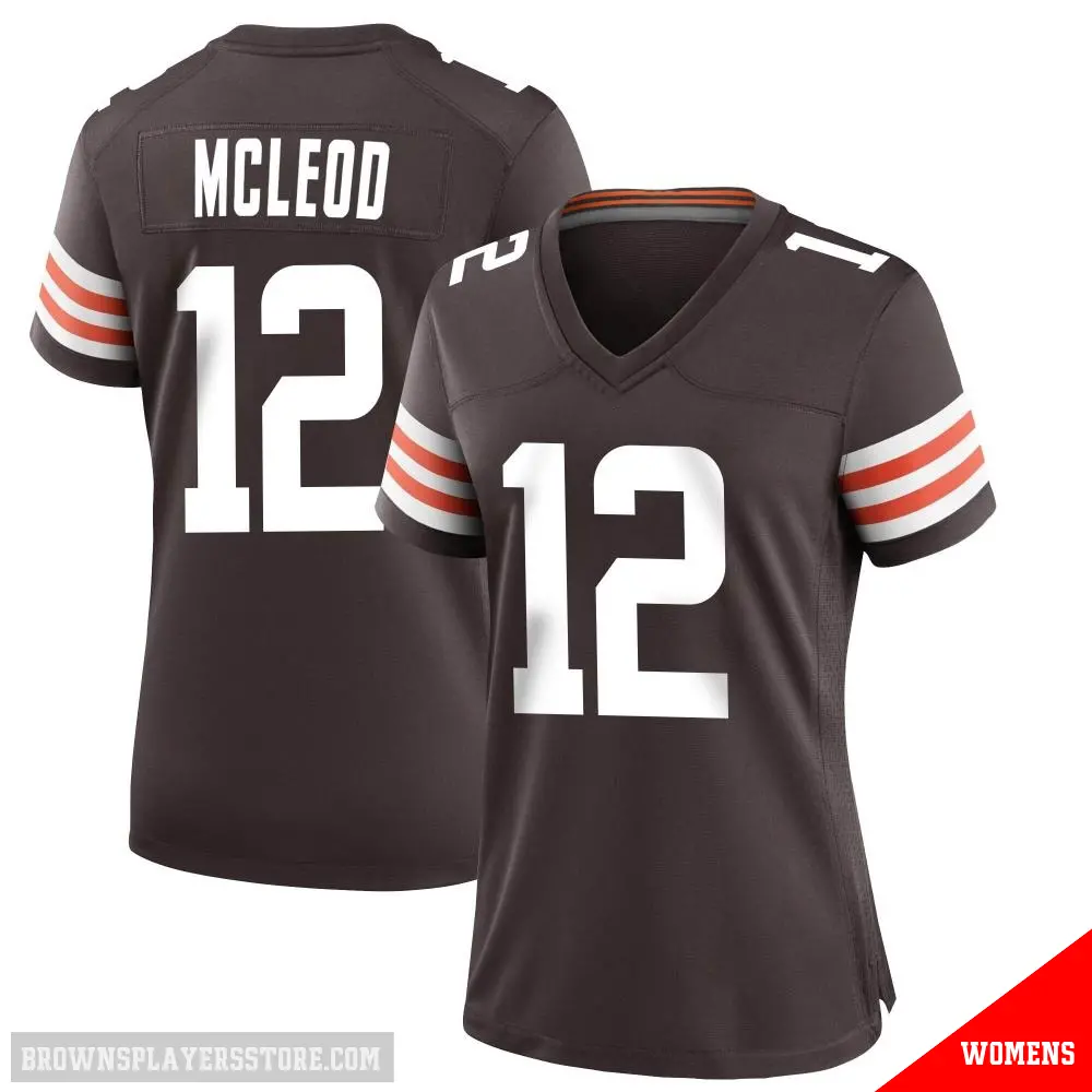 ＃12 Women's Rodney McLeod Jr. Brown Game Cleveland Browns Team Color Jersey