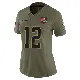 ＃12 Women's Rodney McLeod Jr. Olive Limited Cleveland Browns 2025 Salute to Service Jersey