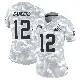 ＃12 Women's Shedeur Sanders Arctic Camo Limited Cleveland Browns 2024 Salute to Service Jersey
