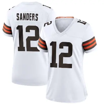 ＃12 Women's Shedeur Sanders White Game Cleveland Browns Jersey