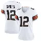 ＃12 Women's Shedeur Sanders White Game Cleveland Browns Jersey