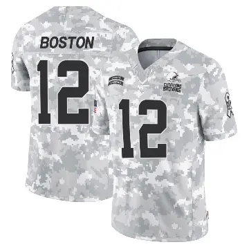 ＃12 Youth Denzel Boston Arctic Camo Limited Cleveland Browns 2024 Salute to Service Jersey