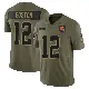 ＃12 Youth Denzel Boston Olive Limited Cleveland Browns 2025 Salute to Service Jersey