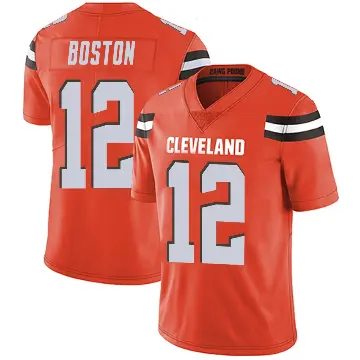 ＃12 Youth Denzel Boston Orange Limited Cleveland Browns Alternate Vapor Untouchable Jersey