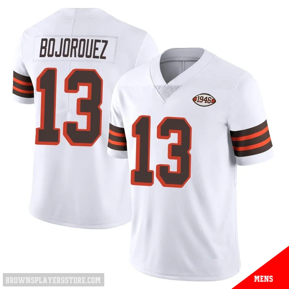 ＃13 Men's Corey Bojorquez White Limited Cleveland Browns Vapor 1946 Collection Alternate Jersey