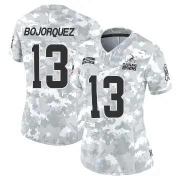 ＃13 Women's Corey Bojorquez Arctic Camo Limited Cleveland Browns 2024 Salute to Service Jersey