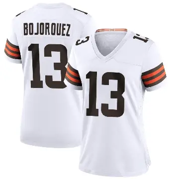 ＃13 Women's Corey Bojorquez White Game Cleveland Browns Jersey