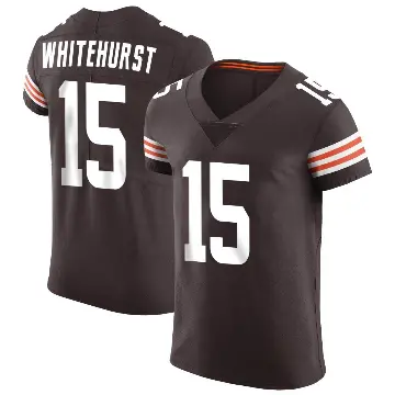 ＃15 Men's Charlie Whitehurst Brown Elite Cleveland Browns Vapor Jersey
