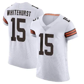 ＃15 Men's Charlie Whitehurst White Elite Cleveland Browns Vapor Jersey