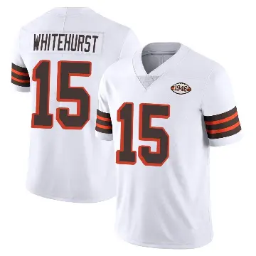 ＃15 Men's Charlie Whitehurst White Limited Cleveland Browns Vapor 1946 Collection Alternate Jersey