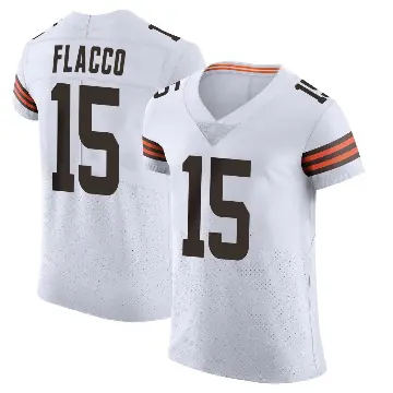 ＃15 Men's Joe Flacco White Elite Cleveland Browns Vapor Jersey