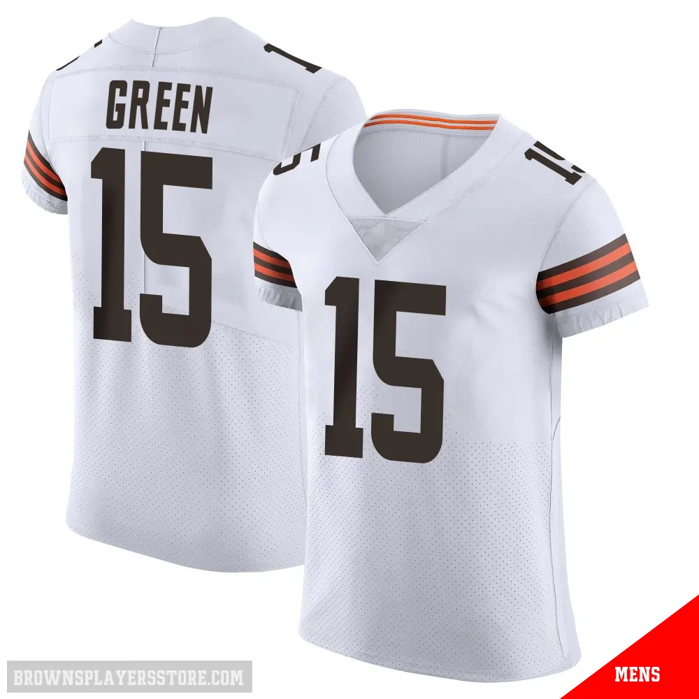 ＃15 Men's Taylen Green White Elite Cleveland Browns Vapor Jersey