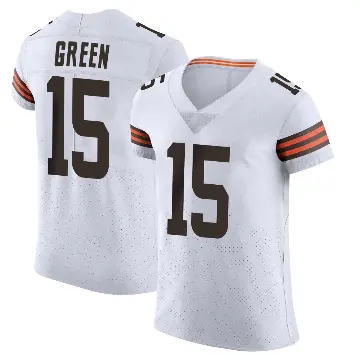 ＃15 Men's Taylen Green White Elite Cleveland Browns Vapor Jersey
