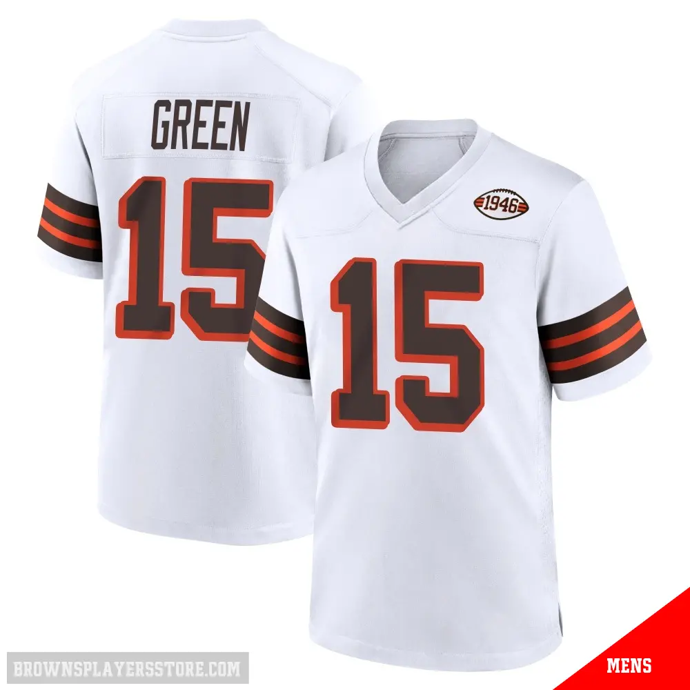 ＃15 Men's Taylen Green White Game Cleveland Browns 1946 Collection Alternate Jersey