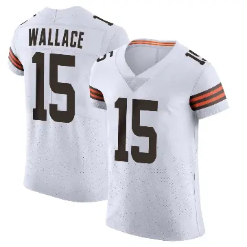 ＃15 Men's Tylan Wallace White Elite Cleveland Browns Vapor Jersey