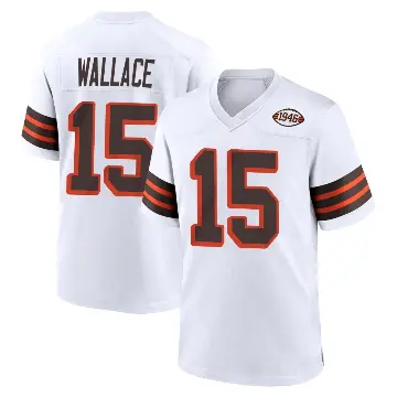 ＃15 Men's Tylan Wallace White Game Cleveland Browns 1946 Collection Alternate Jersey