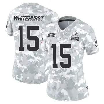 ＃15 Women's Charlie Whitehurst Arctic Camo Limited Cleveland Browns 2024 Salute to Service Jersey