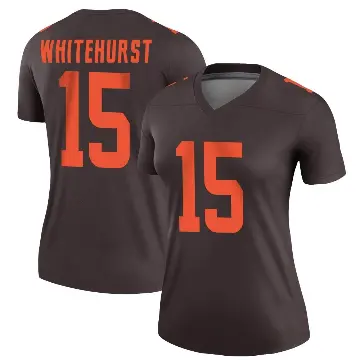 ＃15 Women's Charlie Whitehurst Brown Legend Cleveland Browns Alternate Jersey