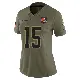 ＃15 Women's Charlie Whitehurst Olive Limited Cleveland Browns 2025 Salute to Service Jersey