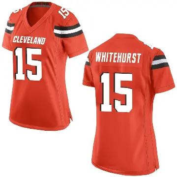 ＃15 Women's Charlie Whitehurst Orange Game Cleveland Browns Alternate Jersey