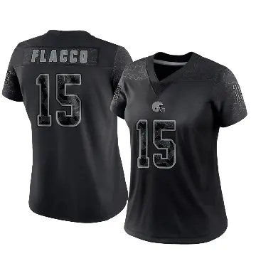 ＃15 Women's Joe Flacco Black Limited Cleveland Browns Reflective Jersey