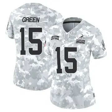 ＃15 Women's Taylen Green Arctic Camo Limited Cleveland Browns 2024 Salute to Service Jersey