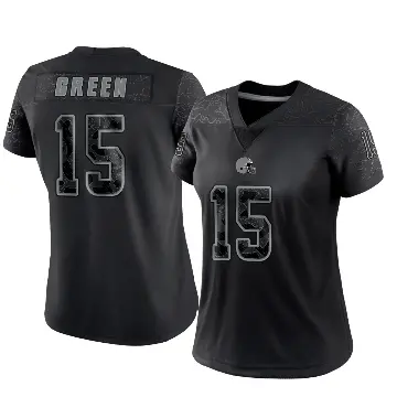 ＃15 Women's Taylen Green Black Limited Cleveland Browns Reflective Jersey