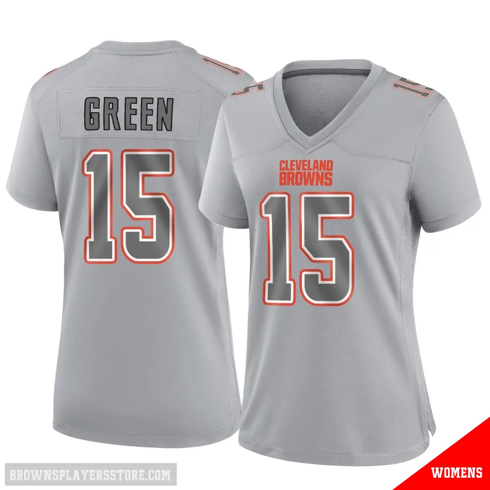 ＃15 Women's Taylen Green Gray Game Cleveland Browns Atmosphere Fashion Jersey