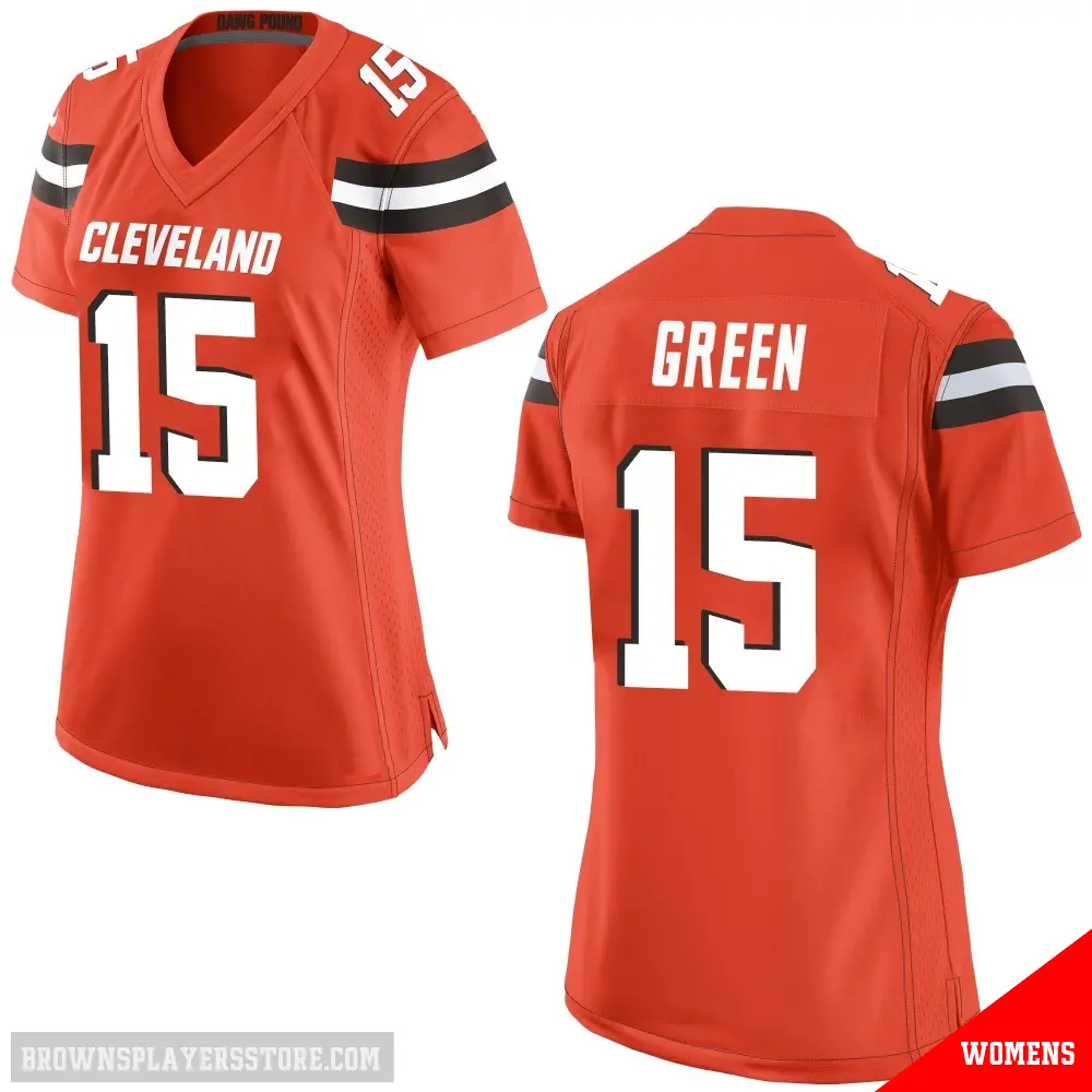 ＃15 Women's Taylen Green Orange Game Cleveland Browns Alternate Jersey