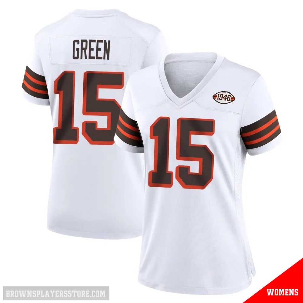 ＃15 Women's Taylen Green White Game Cleveland Browns 1946 Collection Alternate Jersey