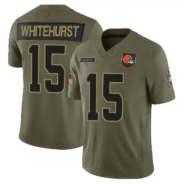 ＃15 Youth Charlie Whitehurst Olive Limited Cleveland Browns 2025 Salute to Service Jersey