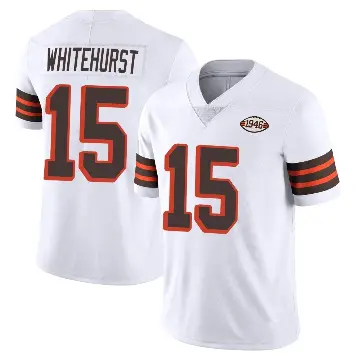 ＃15 Youth Charlie Whitehurst White Limited Cleveland Browns Vapor 1946 Collection Alternate Jersey