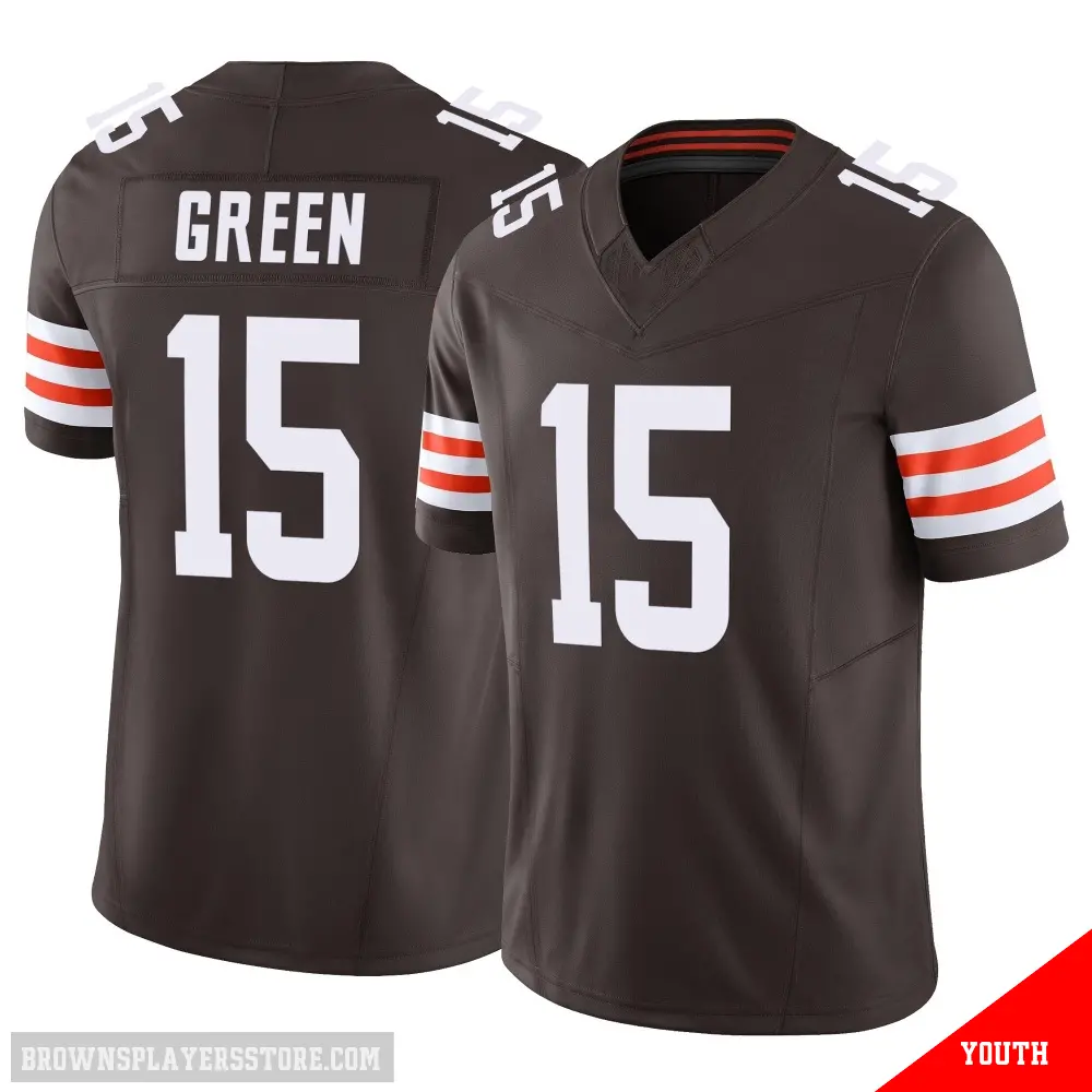＃15 Youth Taylen Green Brown Limited Cleveland Browns Vapor F.U.S.E. Jersey