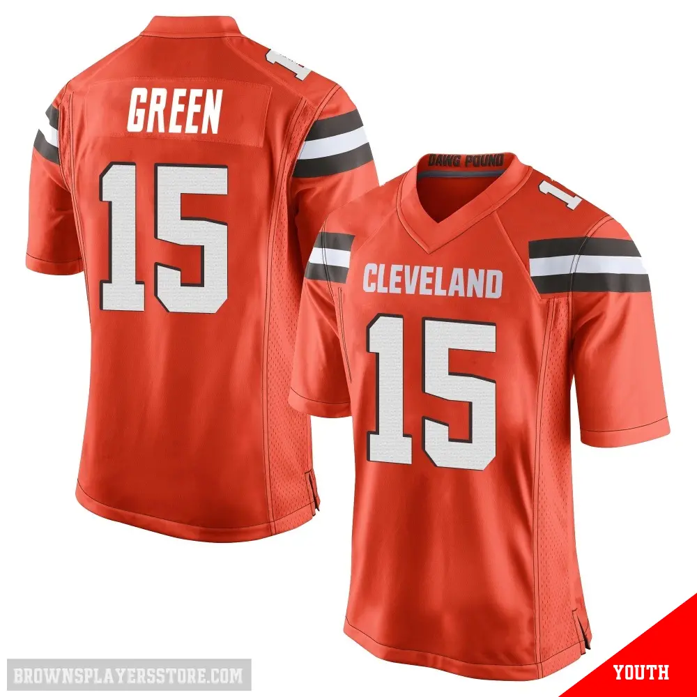 ＃15 Youth Taylen Green Orange Game Cleveland Browns Alternate Jersey