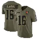 ＃16 Men's Diontae Johnson Olive Limited Cleveland Browns 2025 Salute to Service Jersey
