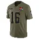＃16 Men's Diontae Johnson Olive Limited Cleveland Browns 2025 Salute to Service Jersey