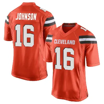 ＃16 Men's Diontae Johnson Orange Game Cleveland Browns Alternate Jersey