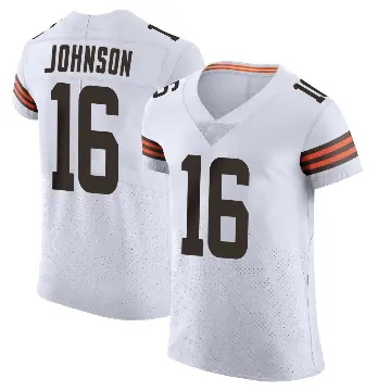 ＃16 Men's Diontae Johnson White Elite Cleveland Browns Vapor Jersey