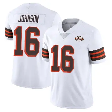 ＃16 Men's Diontae Johnson White Limited Cleveland Browns Vapor 1946 Collection Alternate Jersey