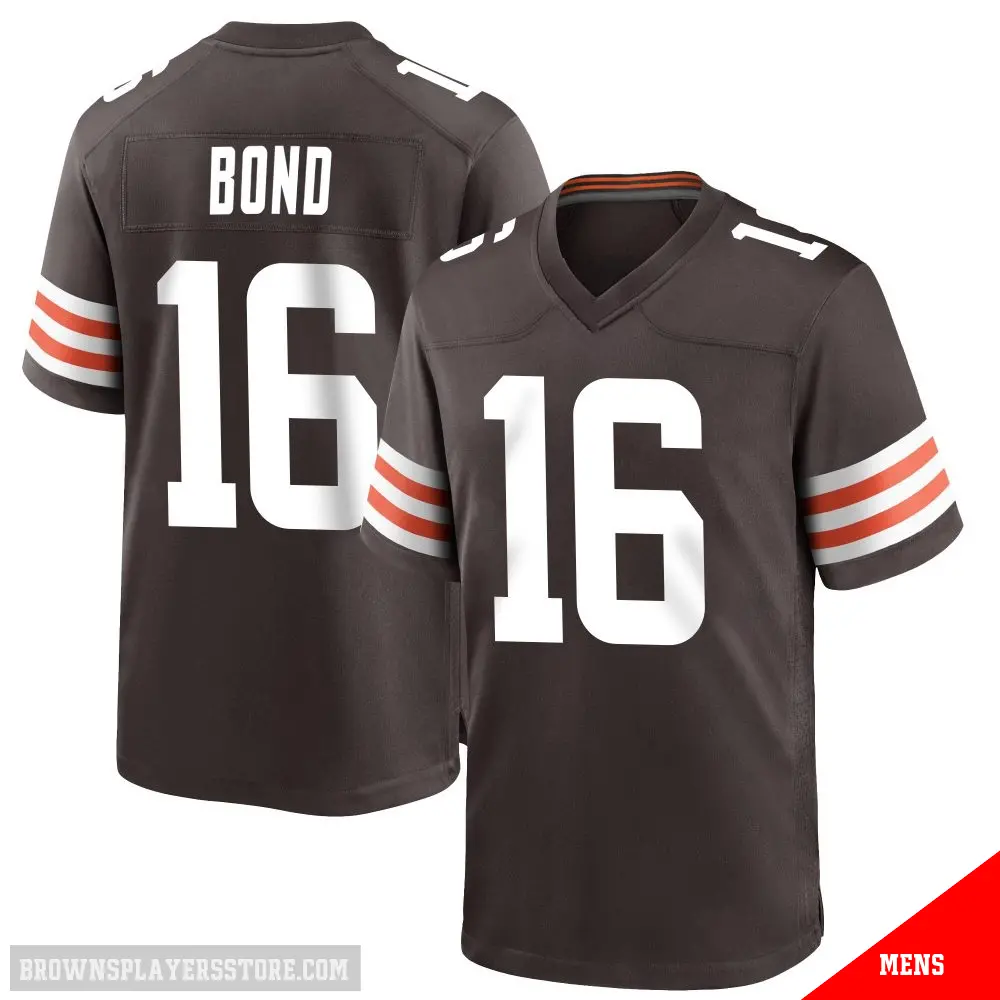 ＃16 Men's Isaiah Bond Brown Game Cleveland Browns Team Color Jersey