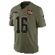 ＃16 Men's Tylan Wallace Olive Limited Cleveland Browns 2025 Salute to Service Jersey