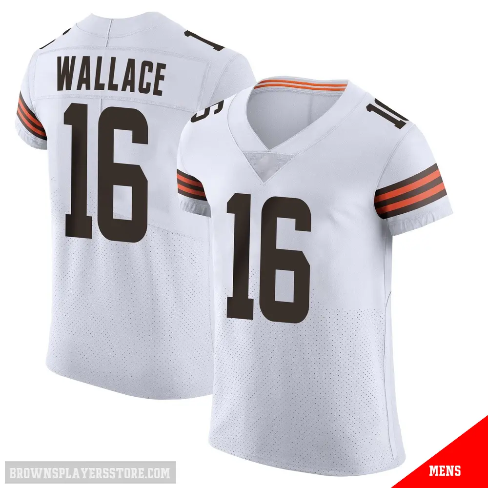 ＃16 Men's Tylan Wallace White Elite Cleveland Browns Vapor Jersey