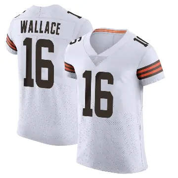 ＃16 Men's Tylan Wallace White Elite Cleveland Browns Vapor Jersey